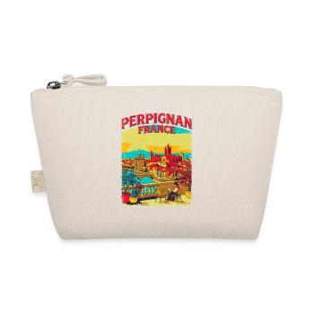 Vintage Style Perpignan France Cityscape Novelty - Bio-Täschchen - Natur - Vorne
