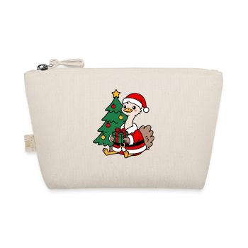Süßes Kawaii-Strauß-Weihnachtsbaum-Weihnachtsbaumgeschenk - Bio-Täschchen - Natur - Vorne