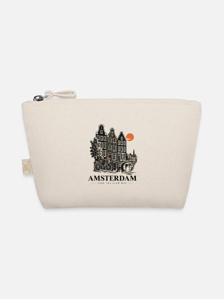 Amsterdam Kanalidyl Sonnenuntergang - Bio-Täschchen - Natur