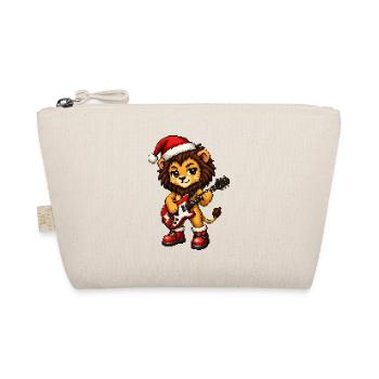 Lion Guitar Santa Hat Weihnachten - Bio-Täschchen - Natur - Vorne