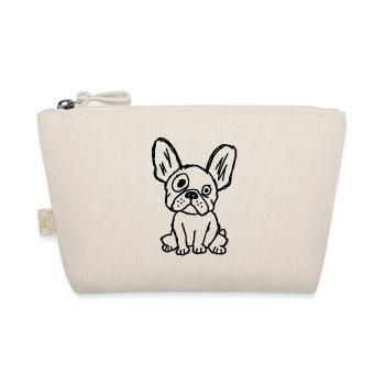 Frenchie – Kindliche Bulldoggen-Kritzelei - Bio-Täschchen - Natur - Vorne