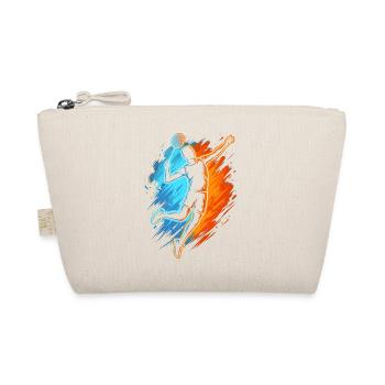 Federball Badmintonspieler Kinder Badminton Herren - Bio-Täschchen - Natur - Vorne