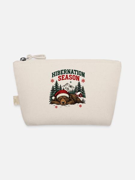 Winterschlafzeit Weihnachtsbären-Design - Bio-Täschchen - Natur