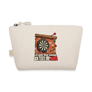 Ich teste die Wand - Darts Spruch Vintage - Bio-Täschchen - Natur - Vorne