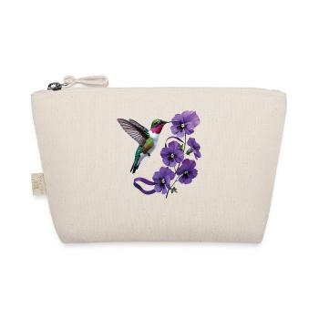 Kolibri-Purpurblumen und Bandstütze - Bio-Täschchen - Natur - Vorne