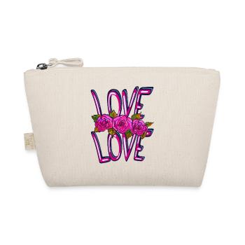 Neon Rosen Love: Leuchtende Blüten - Bio-Täschchen - Natur - Vorne