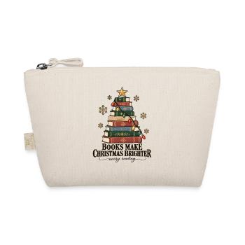 Books Make Christmas Brighter – Bücherliebe - Bio-Täschchen - Natur - Vorne