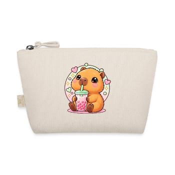 Süßes Kawaii Capybara Boba Tee Anime Ästhetik - Bio-Täschchen - Natur - Vorne