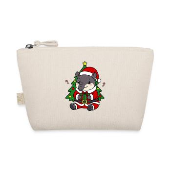 Süßes Kawaii Tapir Weihnachtsbaum-Weihnachtsbaumgeschenk - Bio-Täschchen - Natur - Vorne