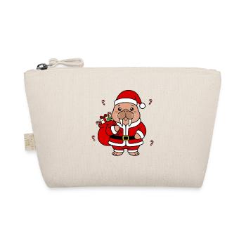 Süße Kawaii Walross-Weihnachtsgeschenktüte - Bio-Täschchen - Natur - Vorne