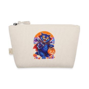 Halloween Vampir-Katze vor Retro-Sonne - Bio-Täschchen - Natur - Vorne