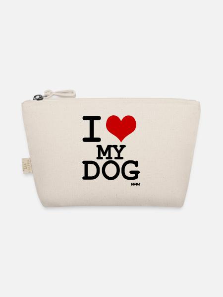 I love my dog - couleurs personnalisables - Trousse biologique - nature