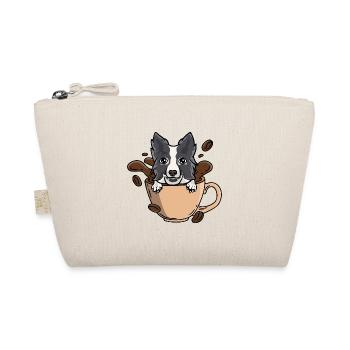 Border Collie in Coffee for Coffee Lovers - Organic Pouch - nature - Front