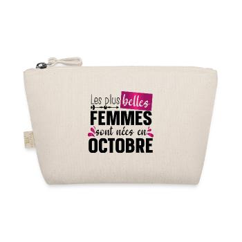 Octobre Femme Cadeau d'Anniversaire Rose Girly - Trousse biologique - nature - Devant