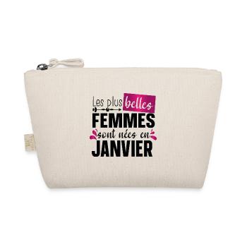 Janvier Femme Cadeau d’Anniversaire Rose Girly - Trousse biologique - nature - Devant