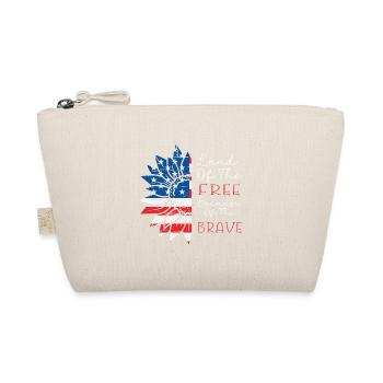 Land of the free because of the courageous patriotic Bl - Organic Pouch - nature - Front