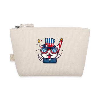 Patriotische Katze 4th of July Outfit - Bio-Täschchen - Natur - Vorne