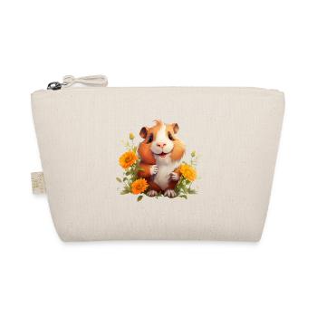 Meerschweinchen mit Blumen - Bio-Täschchen - Natur - Vorne