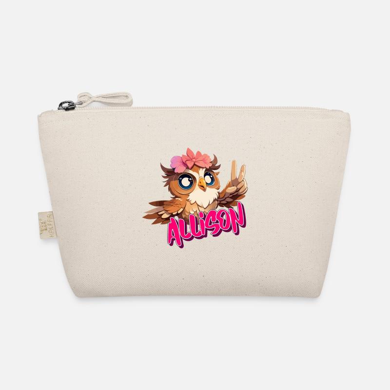 ALLISON - Schöner Mädchen Name mit süßer EULE Bio-Täschchen