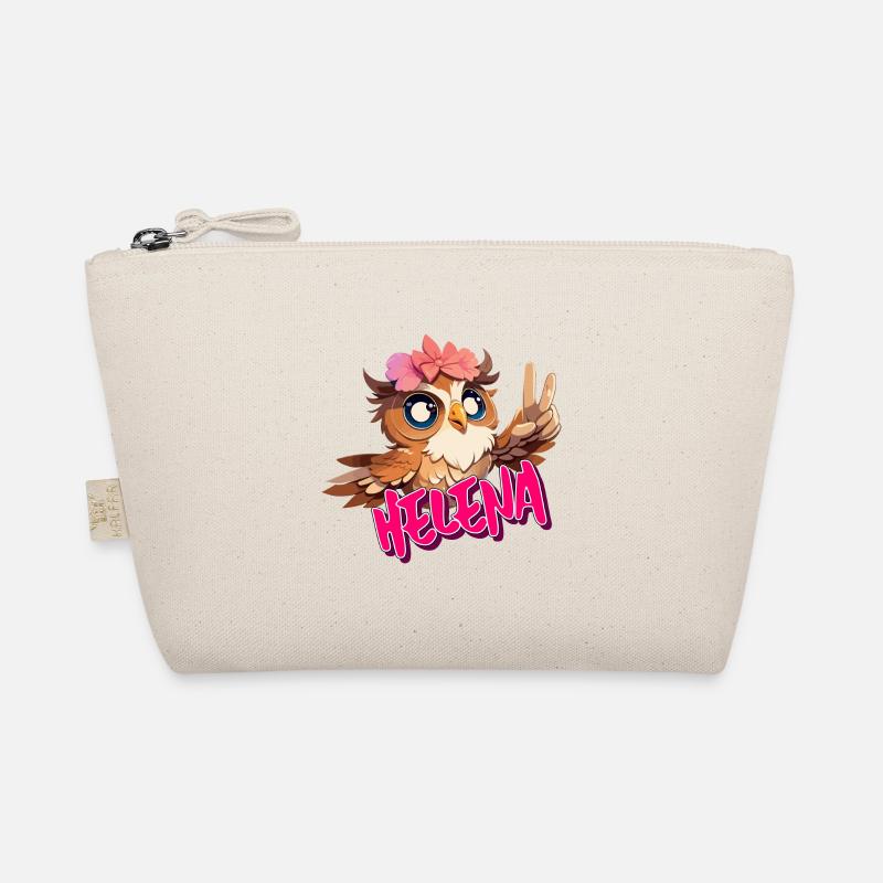 HELENA - Schöner Mädchen Name mit süßer EULE Bio-Täschchen