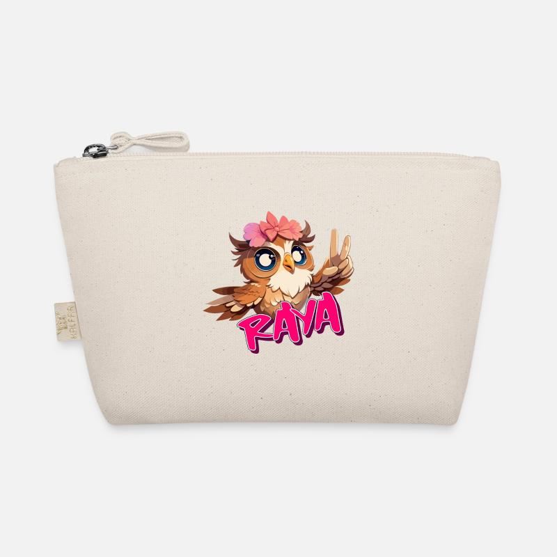 RAYA - Schöner Mädchen Name mit süßer EULE Bio-Täschchen