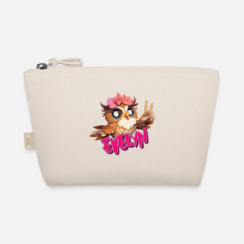 EVELYN - Schöner Mädchen Name mit süßer EULE Bio-Täschchen