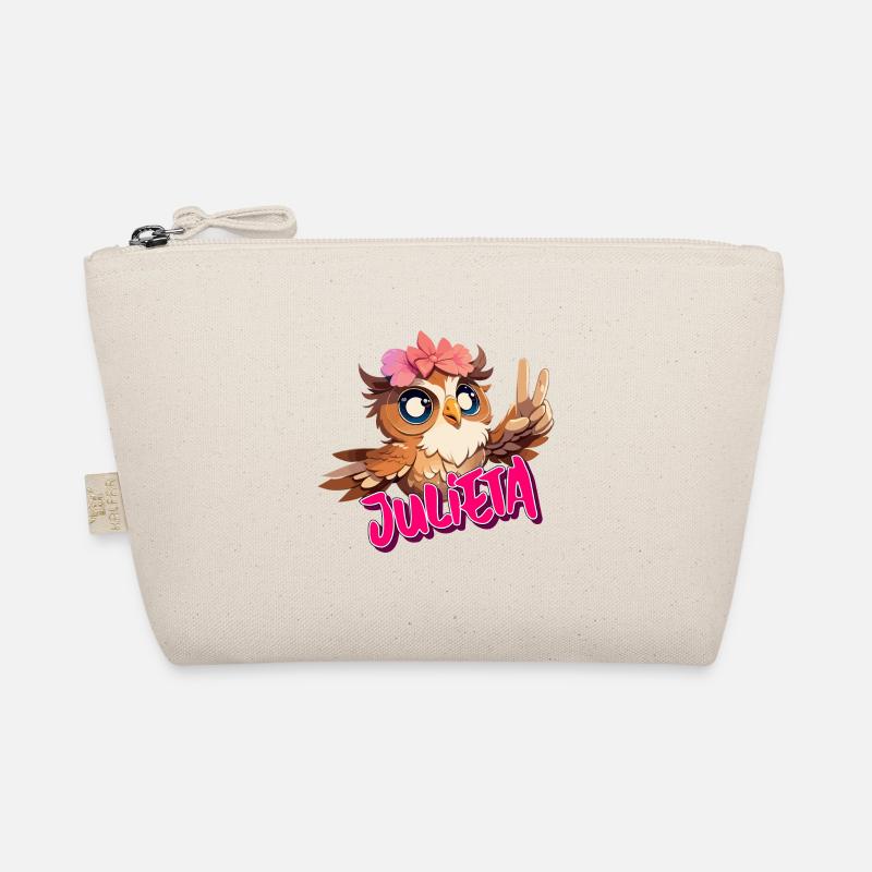 JULIETA - Schöner Mädchen Name mit süßer EULE Bio-Täschchen