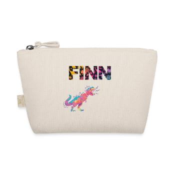 FINN - Schöner Jungen Name mit Dinosaurier - Bio-Täschchen - Natur - Vorne