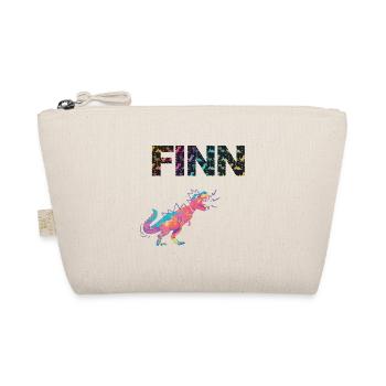 FINN - Schöner Jungen Name mit Dinosaurier - Bio-Täschchen - Natur - Vorne