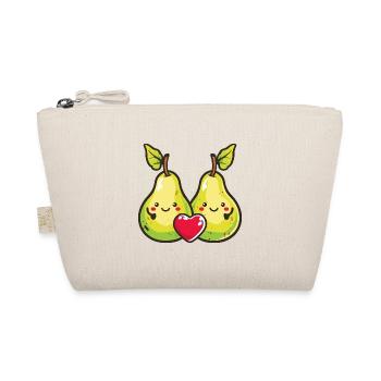 Pear Couple Love Heart Comic - Organic Pouch - nature - Front