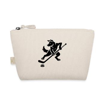 Husky Silhouette Eishockey Minimalistisches Design - Bio-Täschchen - Natur - Vorne