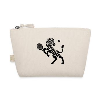 Zebra Tennis Silhouette Minimalist Design - Organic Pouch - nature - Front