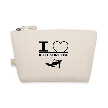 I Love Kitesurfing Kitesurf Kitesurfer Kite - Organic Pouch - nature - Front