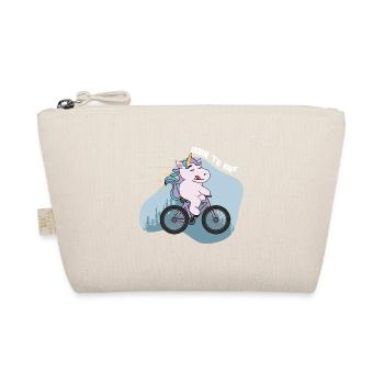 Born to Bike I Bicycle Unicorn I Cycling - Organic Pouch - nature - Front