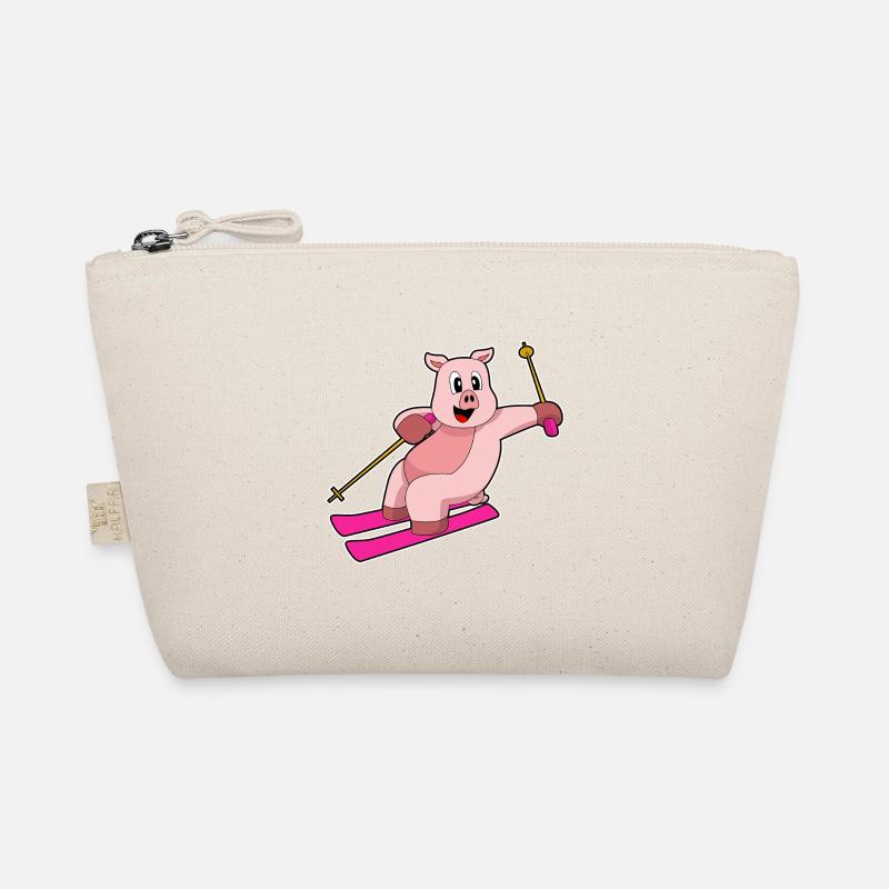 Pig Skier Ski Organic Pouch