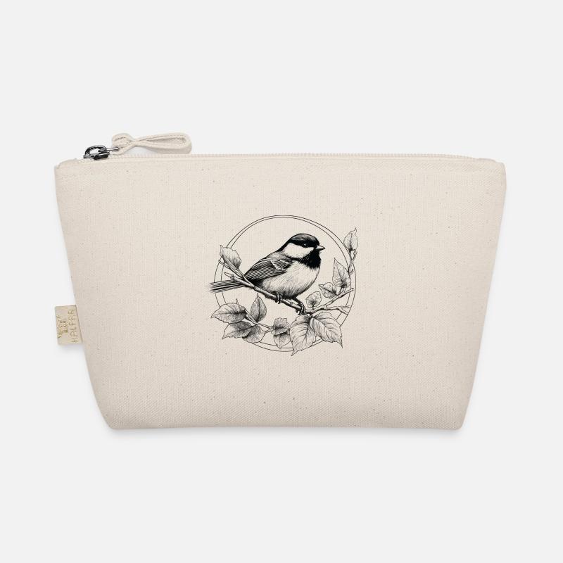 Chickadee bird drawing Organic Pouch
