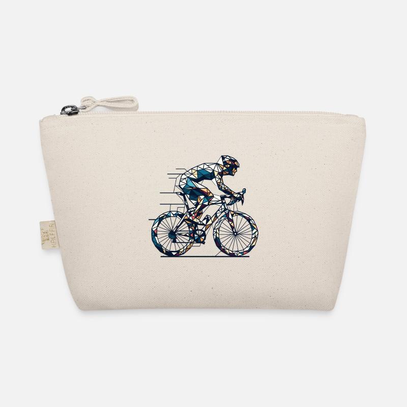 Vector Polygon Cyclist Road Bike Art Organic Pouch