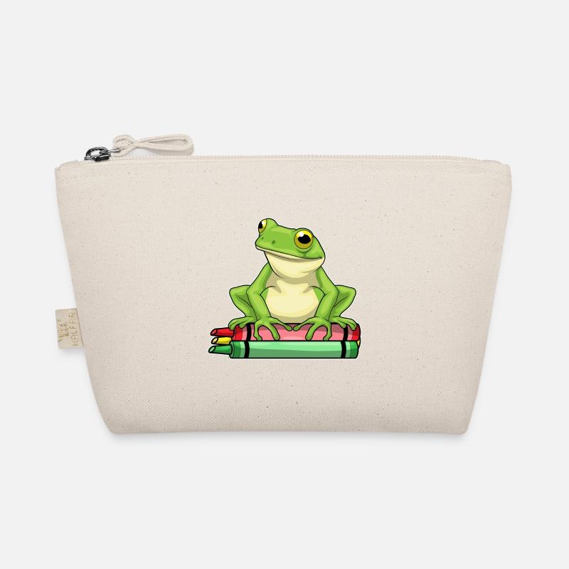 Frog Student Crayons School Organic Pouch