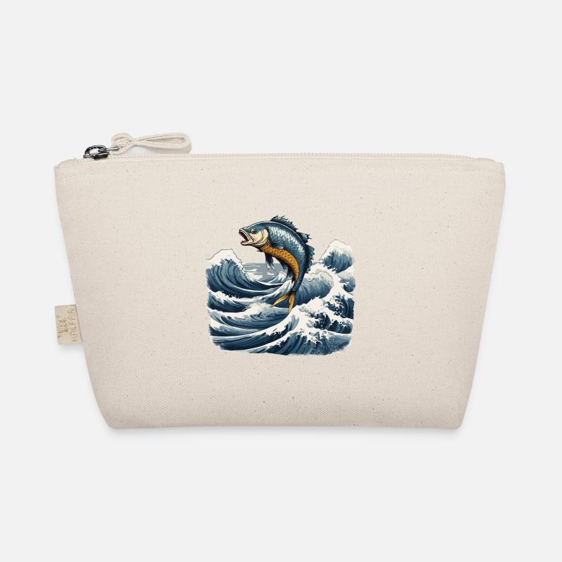 Ukiyo-e Angler Vintage vagues poisson Art Design Trousse biologique