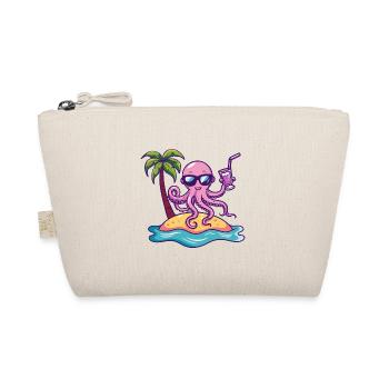 Octopus Summer Beach Vacation - Organic Pouch - nature - Front