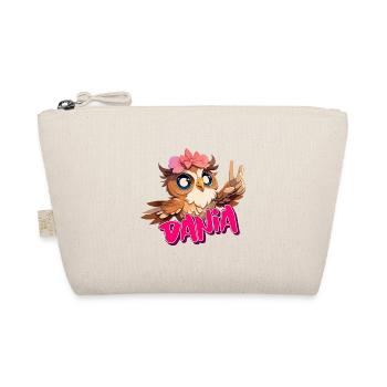 DANIA - Beautiful Girl Name with Cute OWL - Organic Pouch - nature - Front