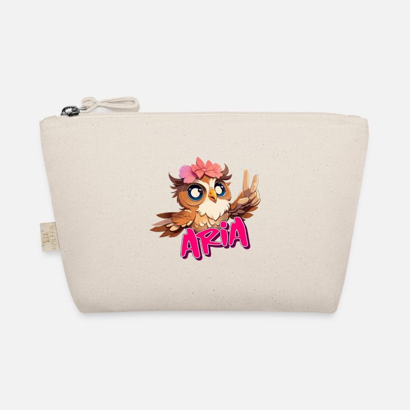 ARIA - Schöner Mädchen Name mit süßer EULE Bio-Täschchen