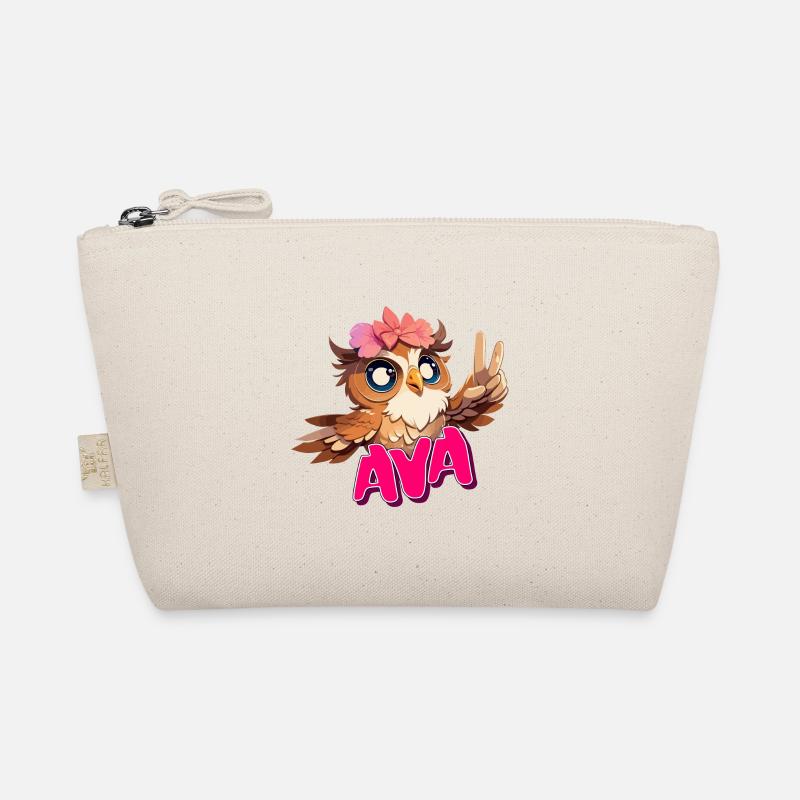 AVA - Schöner Mädchen Name mit süßer EULE Bio-Täschchen