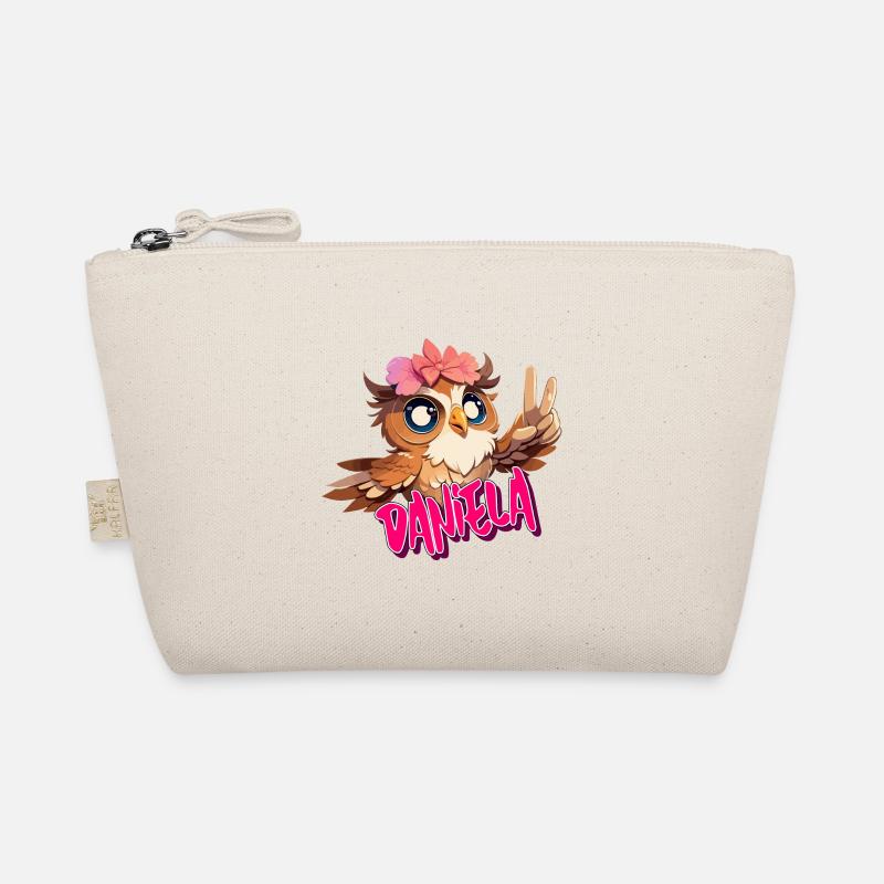 DANIELA - Schöner Mädchen Name mit süßer EULE Bio-Täschchen