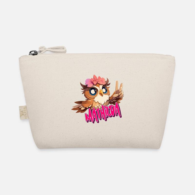 MATHILDA - Schöner Mädchen Name mit süßer EULE Bio-Täschchen