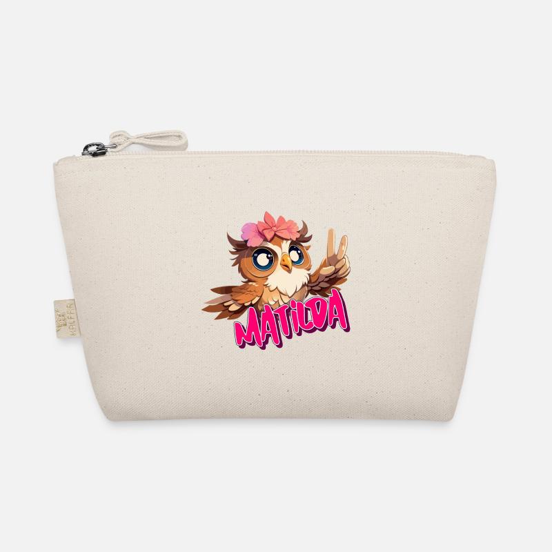 MATILDA - Schöner Mädchen Name mit süßer EULE Bio-Täschchen
