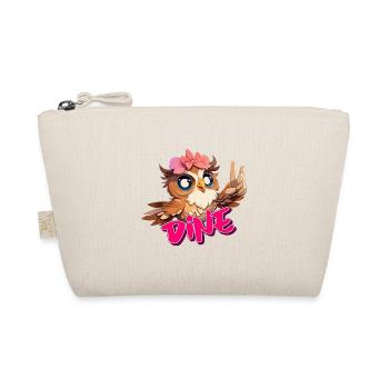 DINE - Beautiful girl name with cute OWL - Organic Pouch - nature - Front