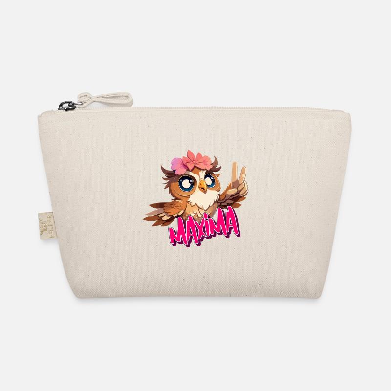 MAXIMA - Schöner Mädchen Name mit süßer EULE Bio-Täschchen
