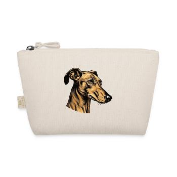 Greyhound Hund Portrait - Bio-Täschchen - Natur - Vorne