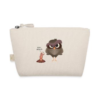 ÄÄH Miau?! Lustiges Vogel und Wurm Geschenk - Bio-Täschchen - Natur - Vorne